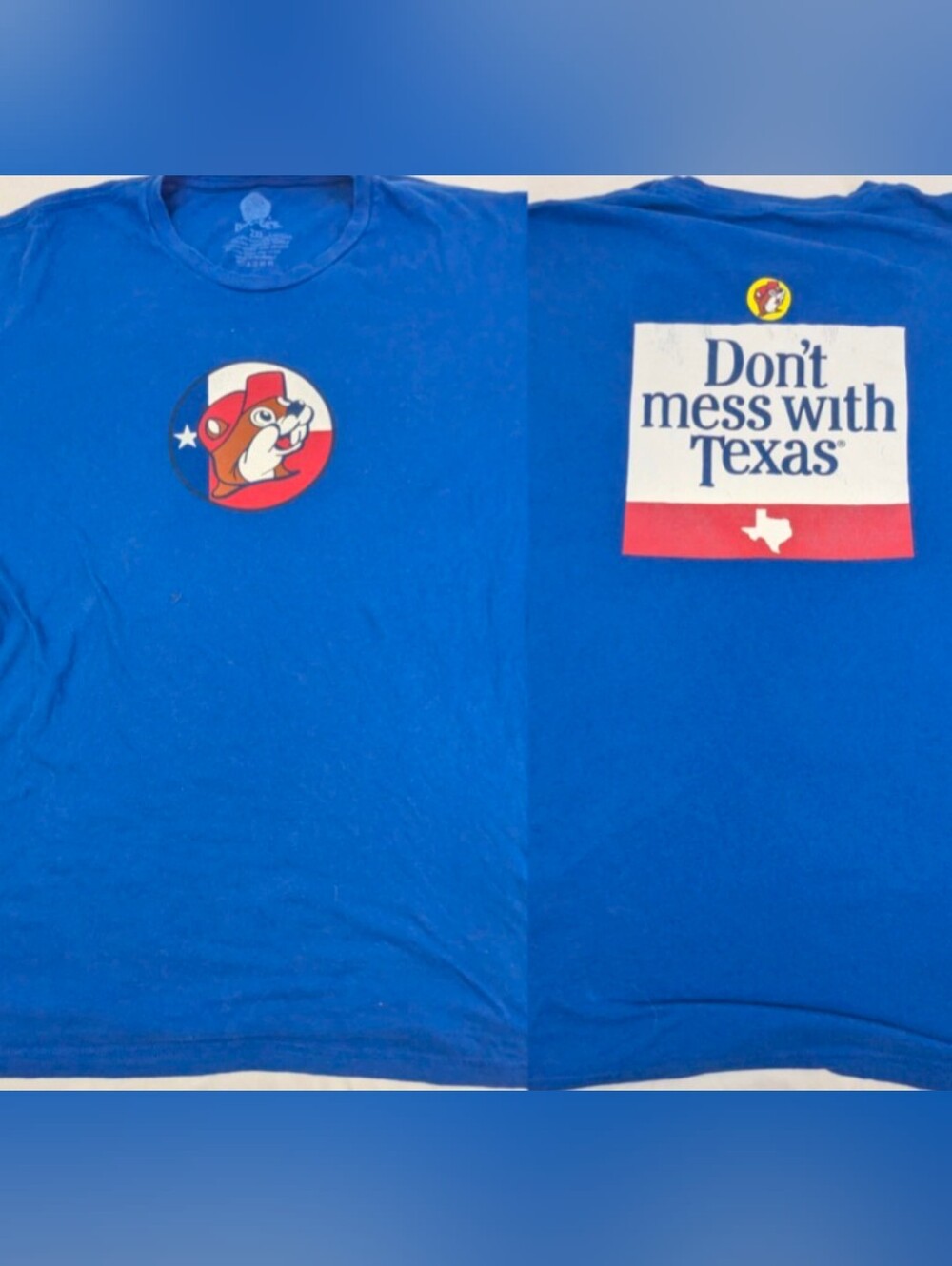 Buc-ee's Men's Don't Mess With Texas' Blue T-Shirt Size 2XL